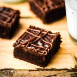 Vegan Dark Chocolate Chunk Brownies & “Nutella” Fudge Frosting