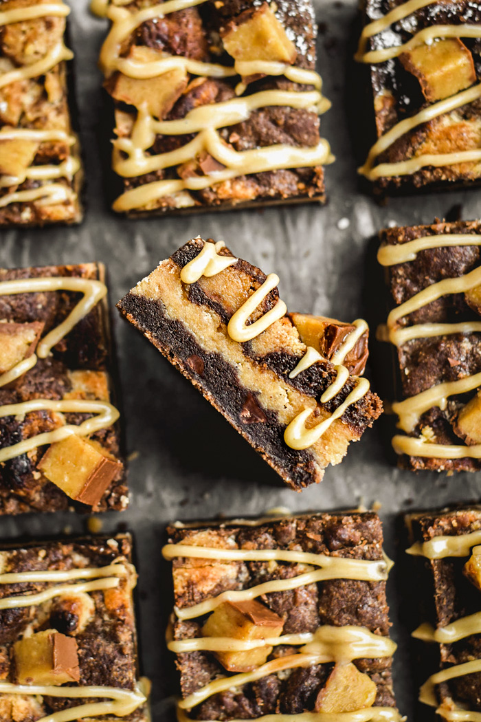 Chocolate Peanut Butter Vegan "Reeses" Cookie Bars