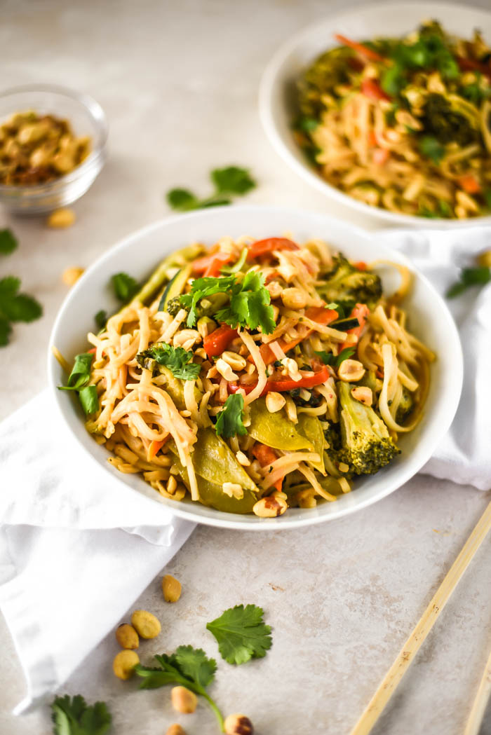 Creamy Pad Thai Noodles - It's All Good Vegan