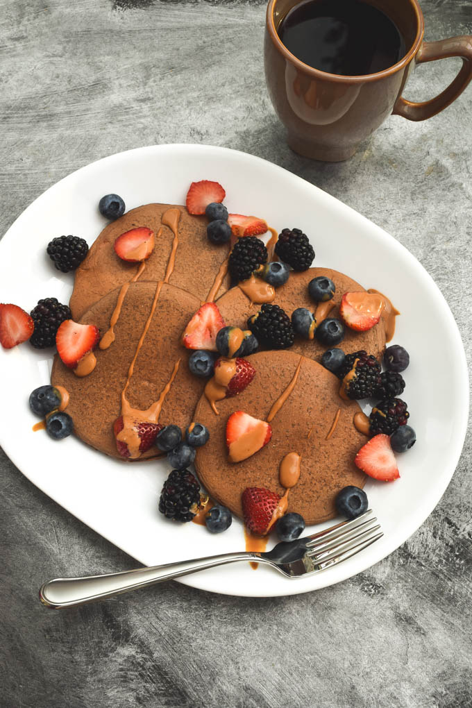 Vegan Single Serving Chocolate Protein Pancakes