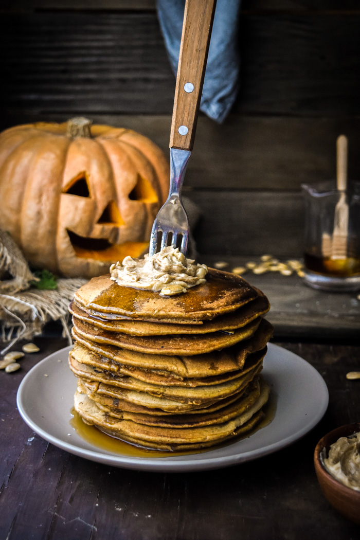 pumpkin pancakes for two