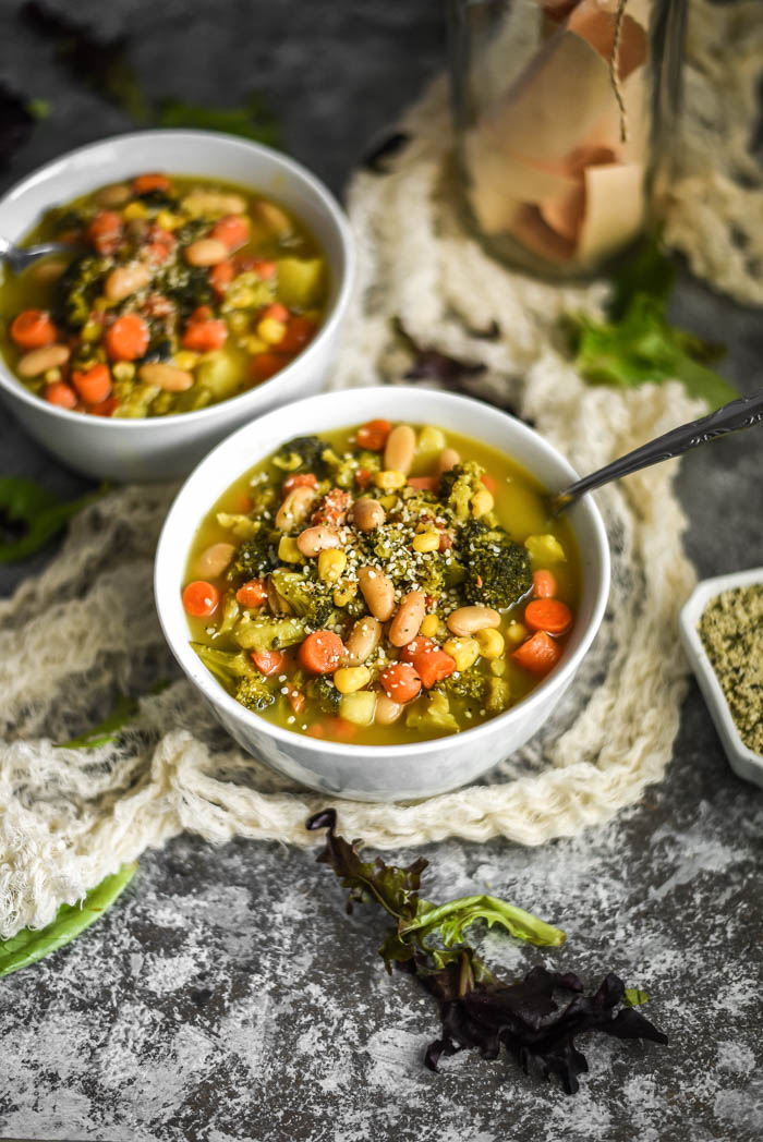 Easy White Bean & Veggie Soup (Vegan+GF)