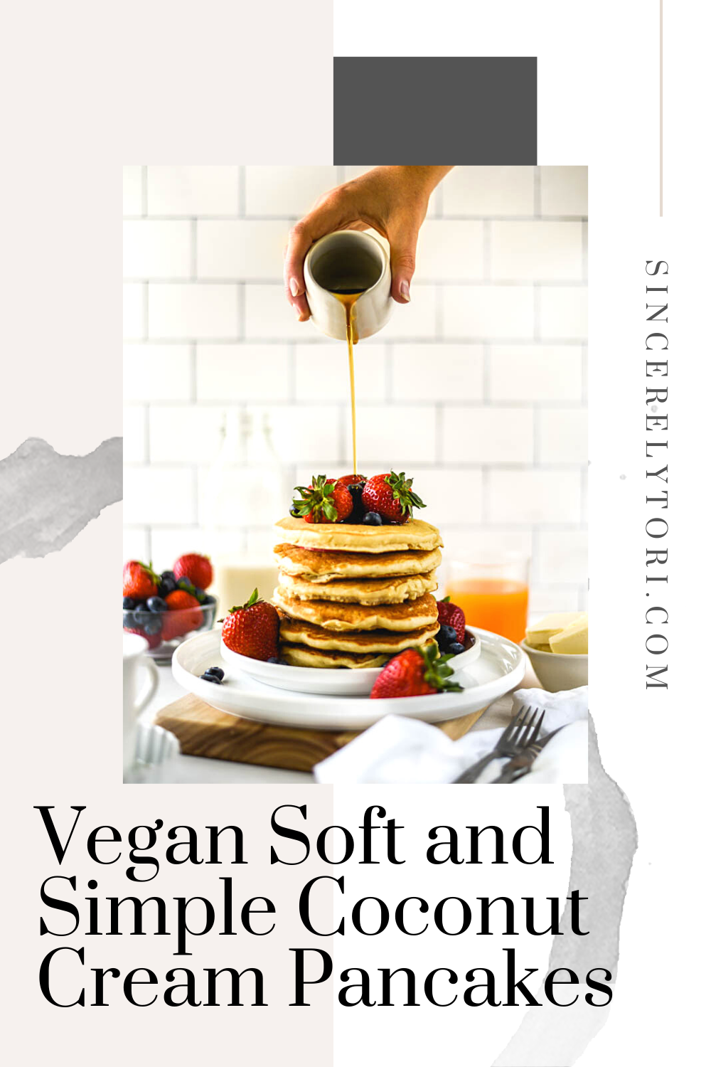 The BEST Vegan Soft and Simple Coconut Cream Pancakes