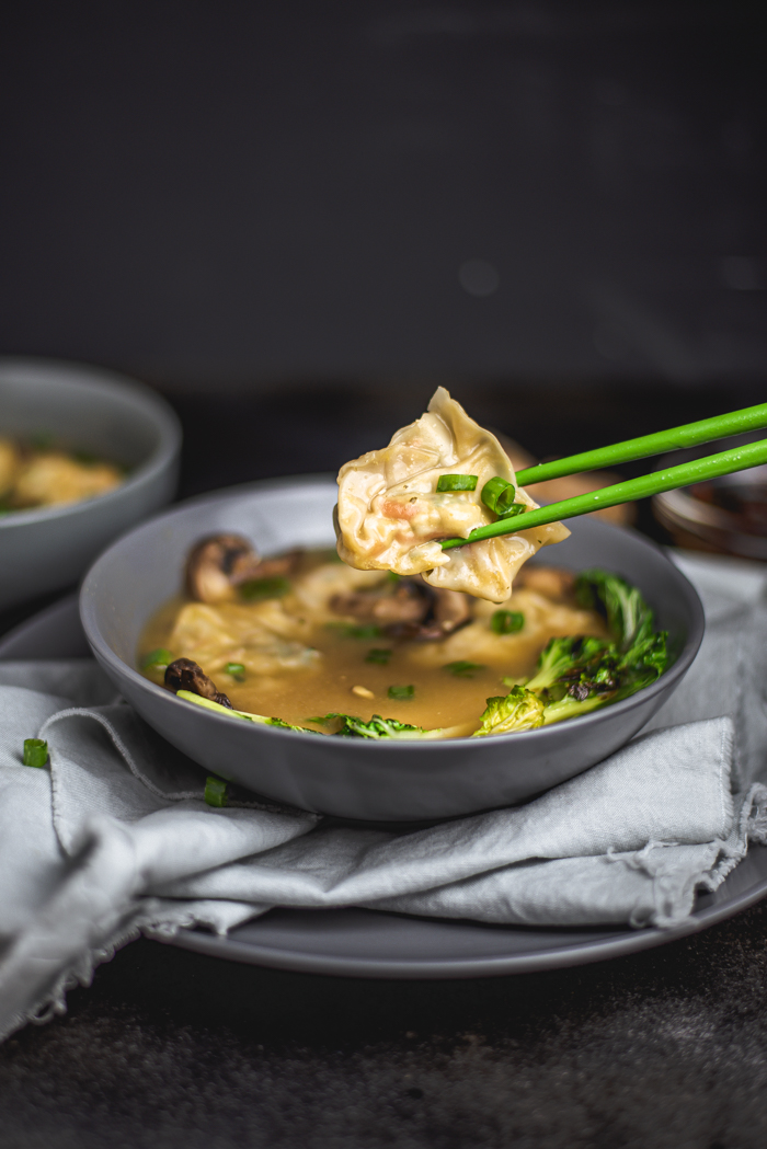 vegan wonton soup recipe with tofu filling