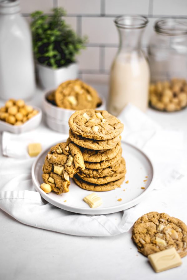 Soft Vegan White Chocolate Macadamia Nut Cookies (GF) – Sincerely Tori