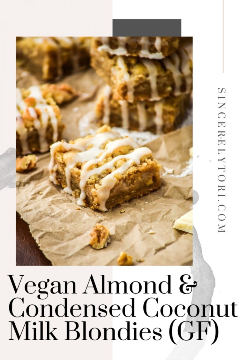 Vegan Almond & Condensed Coconut Milk Blondies (GF) Sincerely Tori